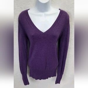 Mossimo Women's Pullover Long Sleeve Sweater V-Neck Purple Medium